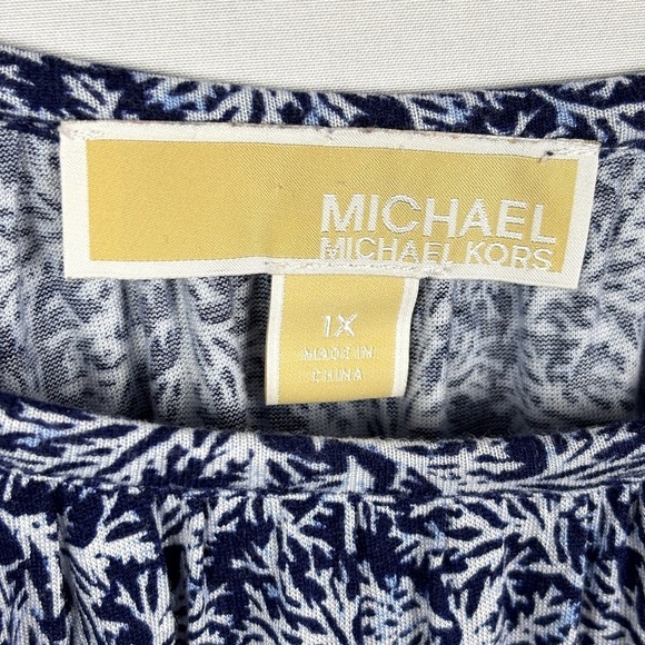 Michael Kors Women’s ¾ Sleeve Scoop Neck Blouse Top Sz 1X Coastal Beachy Comfort - Picture 7 of 9